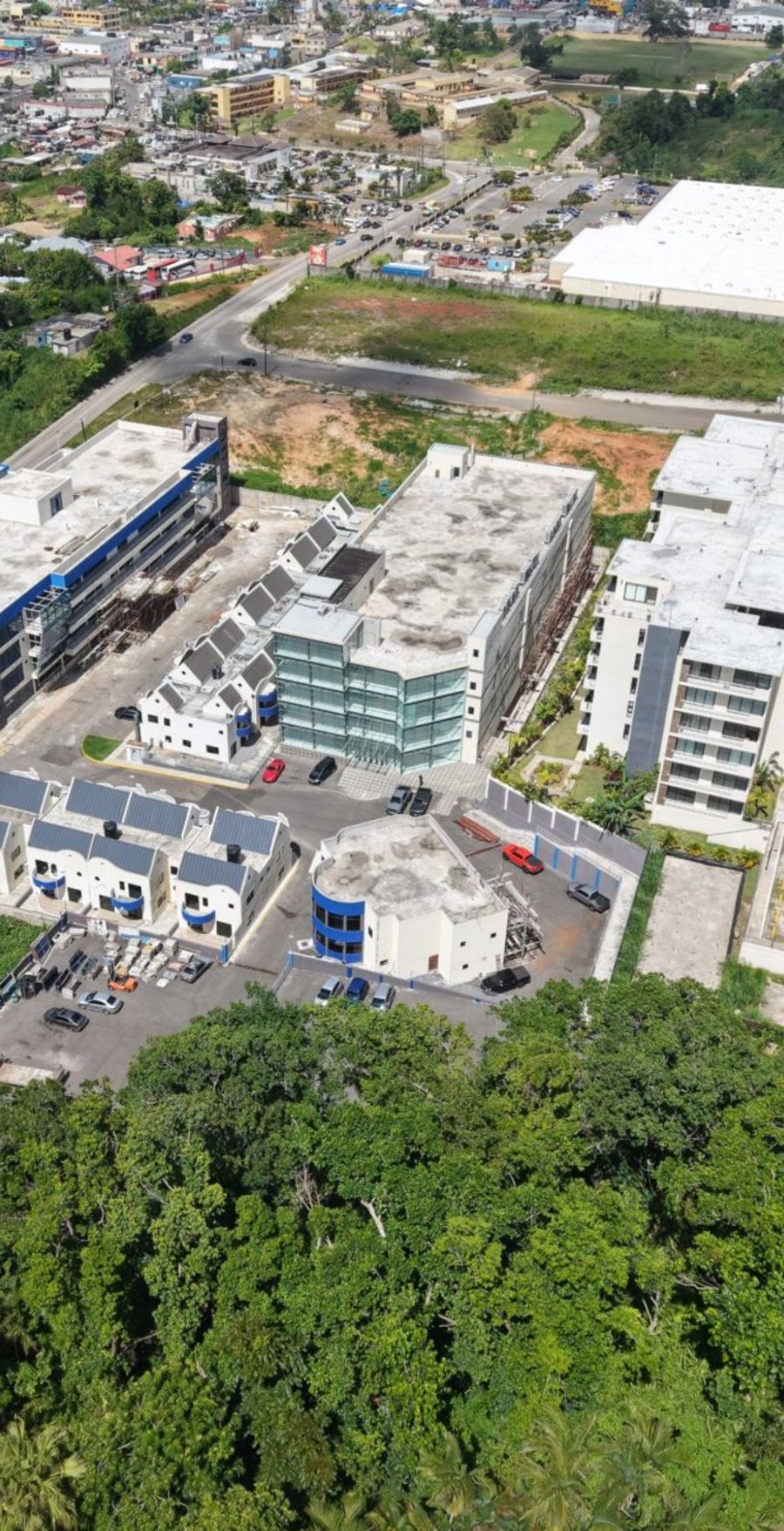 Aerial view of the Bloomfield Professional Center complex and surrounding Mandeville